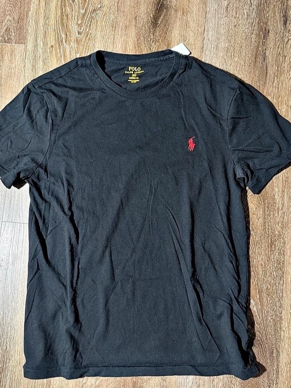 Polo Ralph Lauren Custom Fit Jersey Crewneck T-Shirt Black Medium
